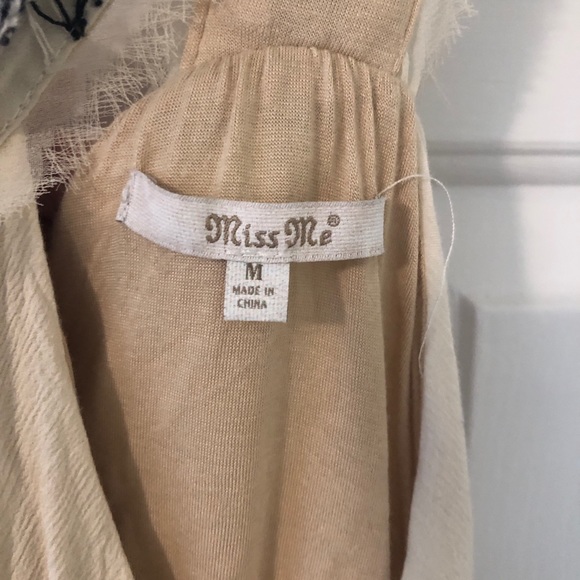 MISS ME Boho Embroidered V-Neck Sleeveless Tank - Picture 5 of 6